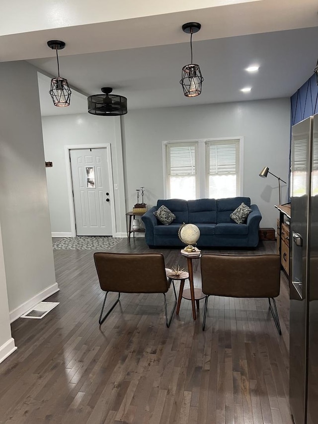 6036 S Loomis Blvd, Chicago, IL 60636 - living room with dark wood-style flooring and baseboards