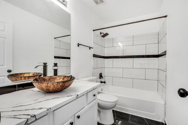 1544 Sauganash Ct, Gurnee, IL 60031 - bathroom with vanity, toilet, and shower / tub combination
