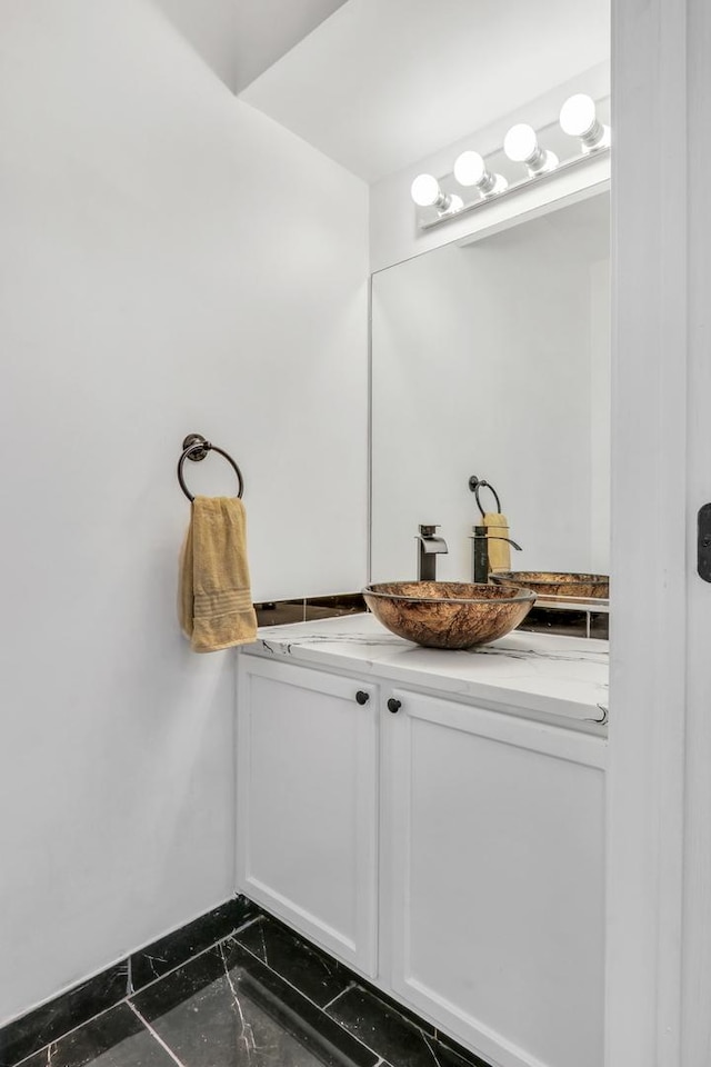 1544 Sauganash Ct, Gurnee, IL 60031 - bathroom featuring vanity and marble look tile flooring