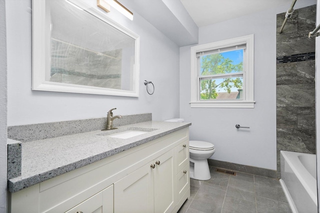 4113 176th Pl, Country Club Hills, IL 60478 - full bathroom featuring vanity, toilet, baseboards, and tile patterned floors
