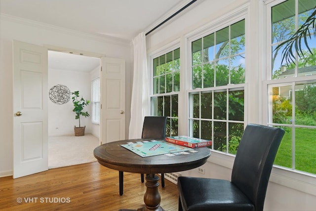 1116 W Mallard Dr, Palatine, IL 60067 - dining space featuring wood finished floors and crown molding