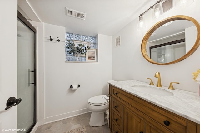 5104 Johnson Ave, Western Springs, IL 60558 - full bath with vanity, toilet, baseboards, and a shower with shower door