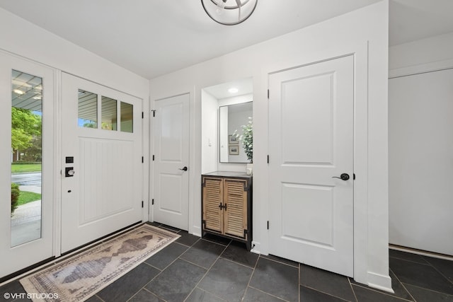 5104 Johnson Ave, Western Springs, IL 60558 - entryway featuring dark tile patterned floors