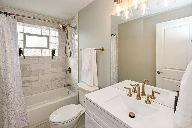 8040 S Lafayette Ave, Chicago, IL 60620 - bathroom featuring shower / bath combo with shower curtain, toilet, and vanity