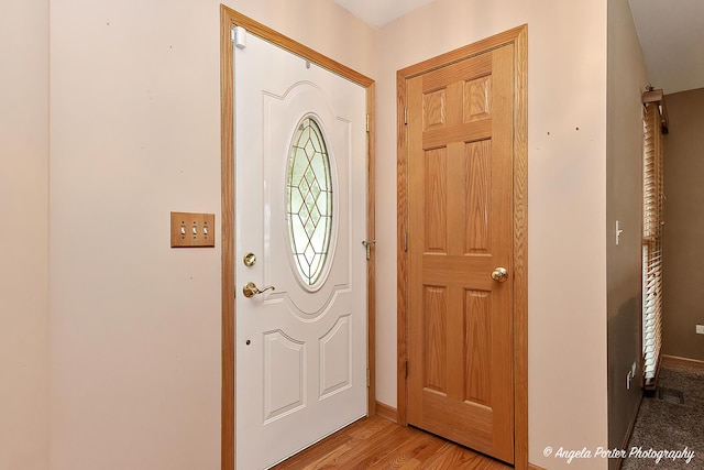 12401 Bigelow Ave, Hebron, IL 60034 - foyer with baseboards and light wood finished floors