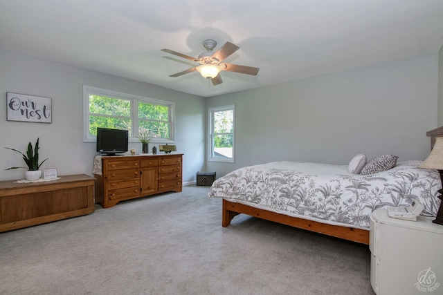 28671 Moose Range Rd, Sycamore, IL 60178 - bedroom featuring light carpet and ceiling fan
