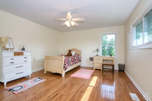 28671 Moose Range Rd, Sycamore, IL 60178 - bedroom featuring light wood-type flooring, baseboards, and ceiling fan