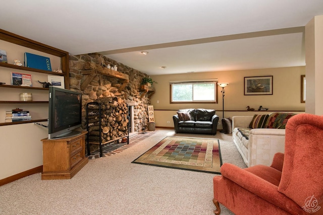 28671 Moose Range Rd, Sycamore, IL 60178 - carpeted living room with baseboards