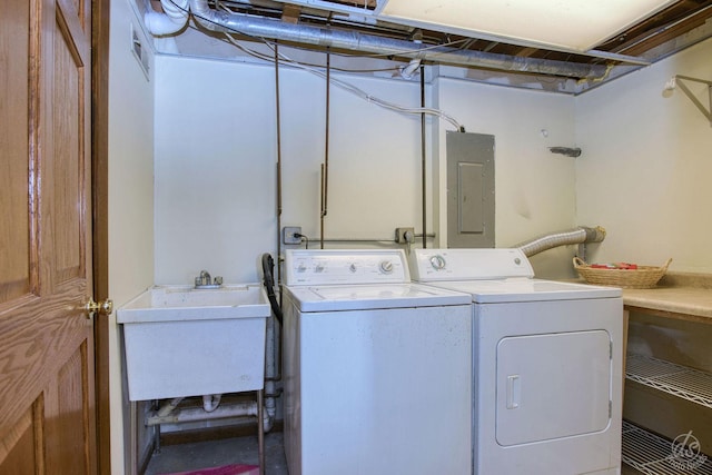 28671 Moose Range Rd, Sycamore, IL 60178 - washroom featuring electric panel and washer and dryer