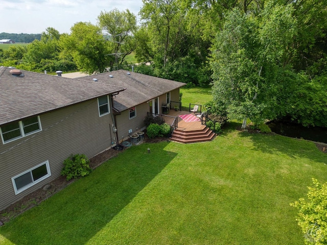 28671 Moose Range Rd, Sycamore, IL 60178 - view of grassy yard with a deck