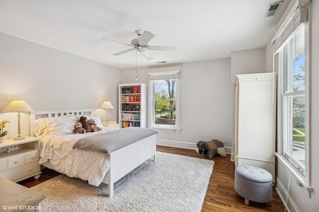 548 Cherry St, Winnetka, IL 60093 - bedroom featuring wood finished floors, baseboards, and ceiling fan