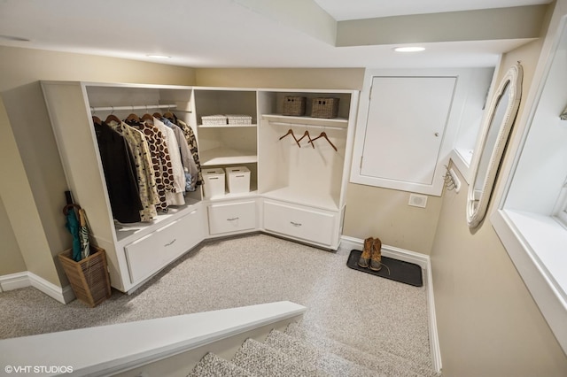548 Cherry St, Winnetka, IL 60093 - mudroom featuring carpet floors, baseboards, and recessed lighting