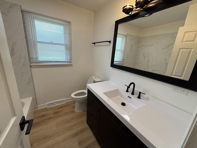 17526 Hawthorne Dr, Country Club Hills, IL 60478 - bathroom with vanity, toilet, and wood finished floors