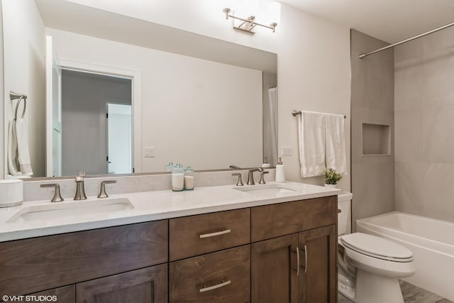 6030 Fairview Ave, Downers Grove, IL 60516 - full bathroom featuring double vanity and bathtub / shower combination