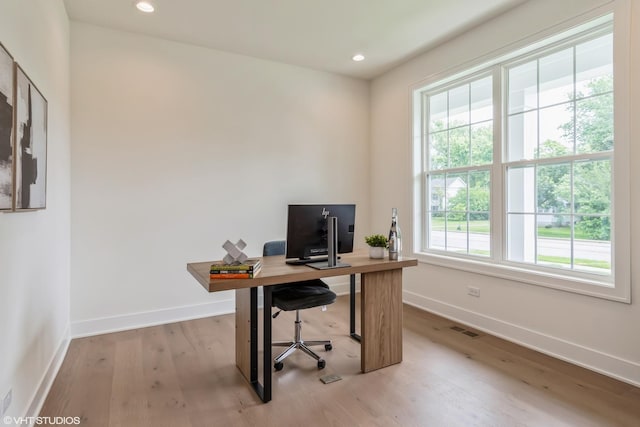 6030 Fairview Ave, Downers Grove, IL 60516 - home office featuring wood finished floors and recessed lighting