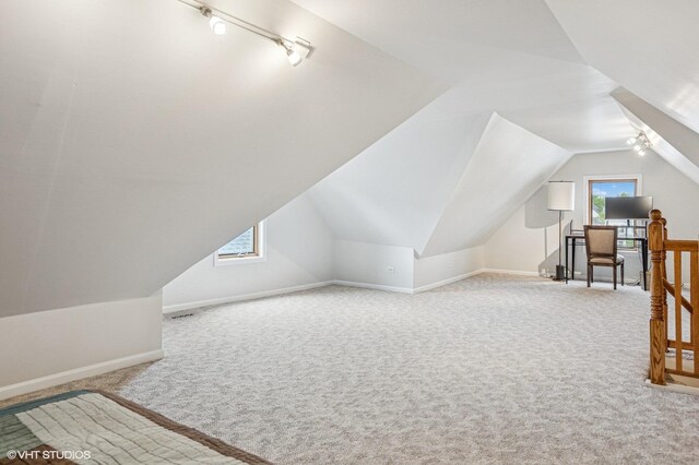 4058 N Kostner Ave, Chicago, IL 60641 - bonus room featuring carpet flooring, vaulted ceiling, and baseboards