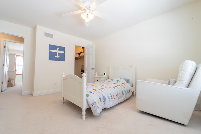 13119 Millbank Dr, Plainfield, IL 60585 - bedroom featuring carpet flooring, baseboards, ceiling fan, a spacious closet, and a closet
