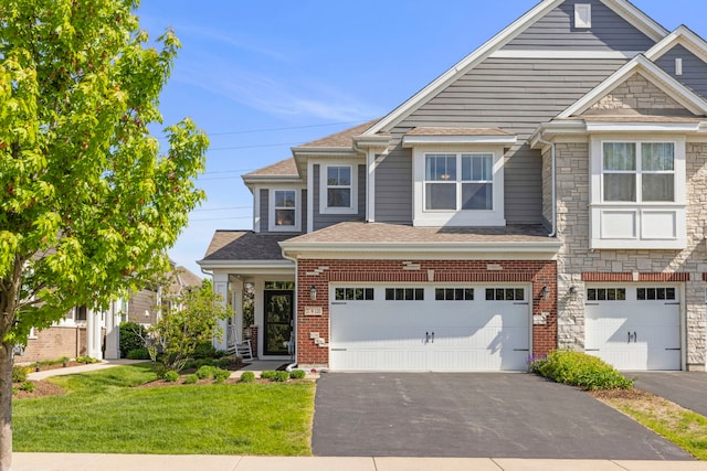 27W120 Timber Creek Dr, Winfield, IL 60190 - view of front facade featuring driveway, a garage, a front lawn, and a shingled roof