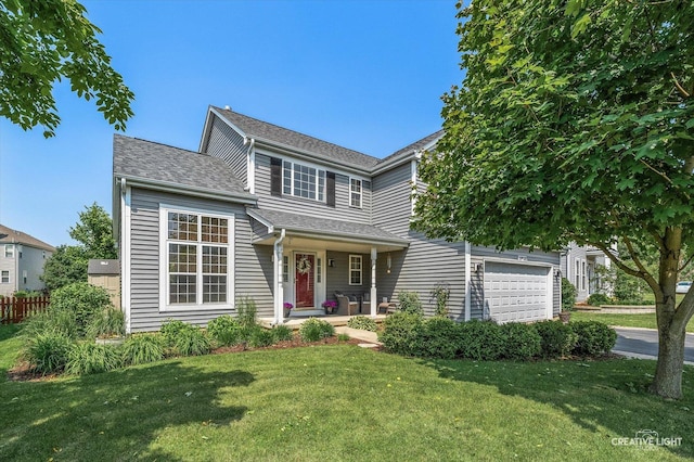39W382 W Mallory Dr, Geneva, IL 60134 - traditional-style house featuring covered porch, a garage, and roof with shingles