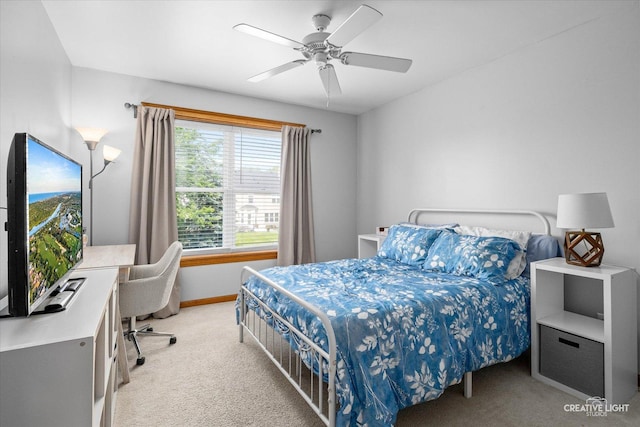 39W382 W Mallory Dr, Geneva, IL 60134 - carpeted bedroom featuring an office area and ceiling fan