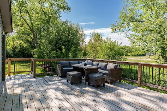 7812 Rhonda Dr, Roscoe, IL 61073 - wooden deck with outdoor lounge area