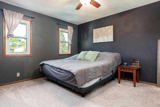 7812 Rhonda Dr, Roscoe, IL 61073 - bedroom with carpet flooring, baseboards, and ceiling fan
