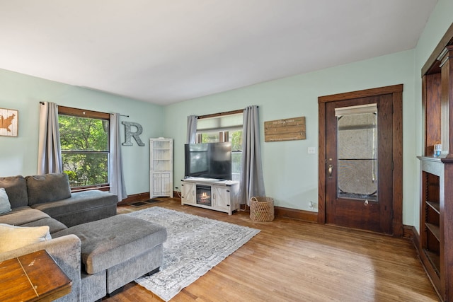 13805 Sharp Dr, Plainfield, IL 60544 - living room featuring healthy amount of natural light, wood finished floors, and baseboards