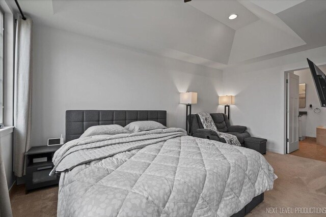 12709 Wild Rye Ct, Plainfield, IL 60585 - bedroom with carpet, a raised ceiling, recessed lighting, and baseboards