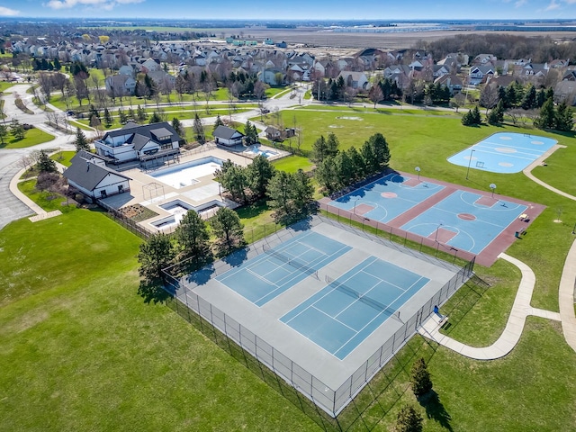 12709 Wild Rye Ct, Plainfield, IL 60585 - aerial view of residential area featuring a pool