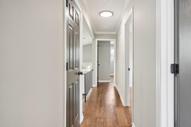 329 E Jefferson St, Bensenville, IL 60106 - hallway featuring ornamental molding, wood finished floors, and baseboards