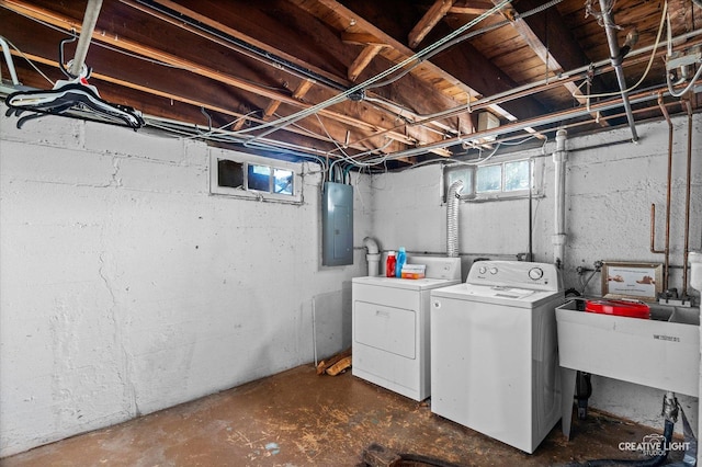 1044 Garfield Ave, Aurora, IL 60506 - laundry room with independent washer and dryer and electric panel
