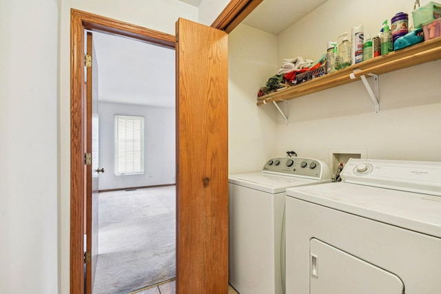 3410 Beckwith Ln, Crete, IL 60417 - laundry room with washing machine and dryer and light colored carpet