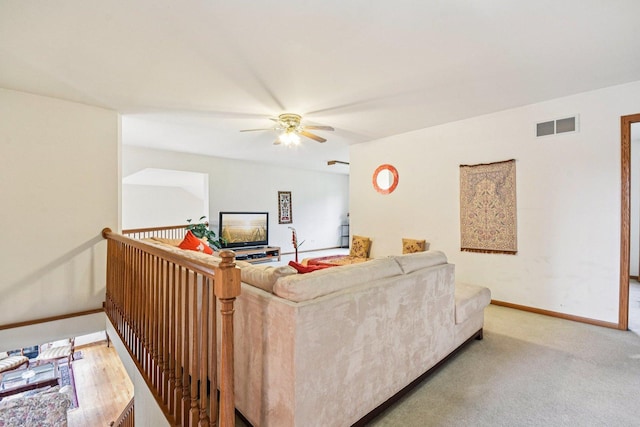 3410 Beckwith Ln, Crete, IL 60417 - living area featuring a ceiling fan and carpet