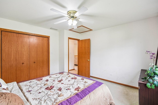 3410 Beckwith Ln, Crete, IL 60417 - bedroom featuring carpet flooring, a closet, and a ceiling fan