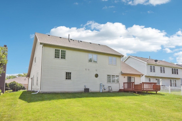 3410 Beckwith Ln, Crete, IL 60417 - back of house featuring a deck and a lawn