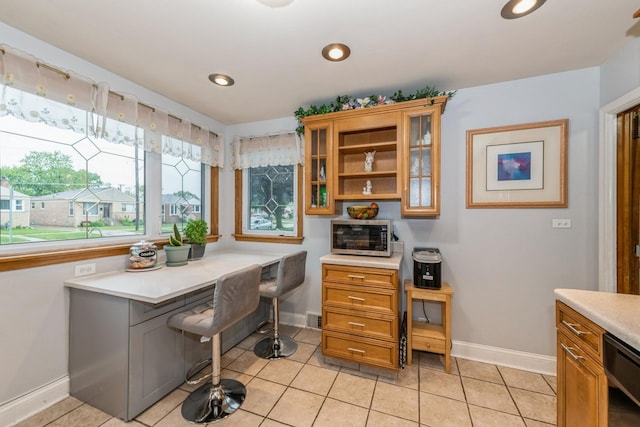 3528 Ernst St, Franklin Park, IL 60131 - office area featuring baseboards, light tile patterned floors, and recessed lighting