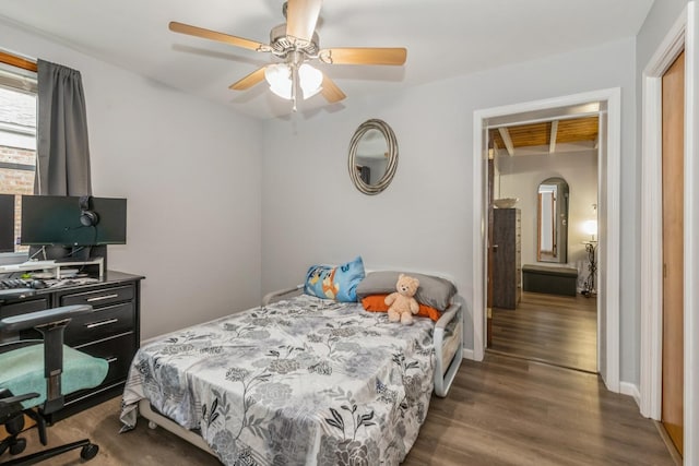 3528 Ernst St, Franklin Park, IL 60131 - bedroom featuring wood finished floors and ceiling fan