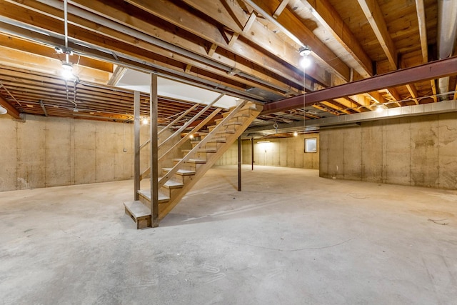 13045 Silver Fox Dr, Lemont, IL 60439 - unfinished below grade area featuring stairway