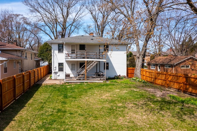 208 N Fremont St, Naperville, IL 60540 - back of property with stairs, a deck, and a patio area