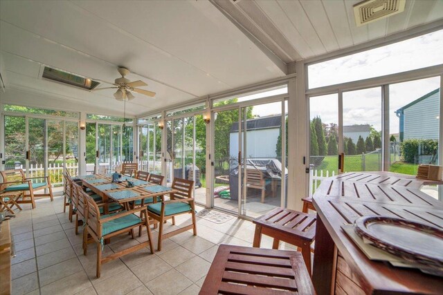 731 Viola Ct, Schaumburg, IL 60194 - sunroom featuring ceiling fan and healthy amount of natural light