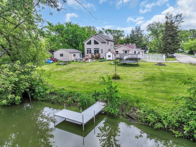 41672 N Dot Pl, Antioch, IL 60002 - dock featuring a lawn and a deck with water view