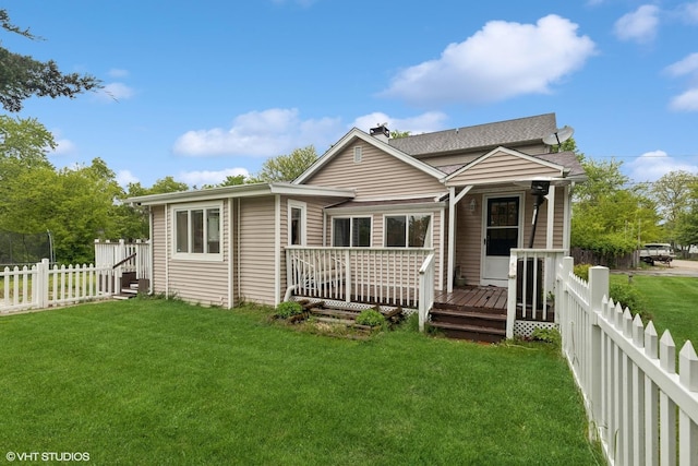 41672 N Dot Pl, Antioch, IL 60002 - view of front of house with a chimney and a wooden deck
