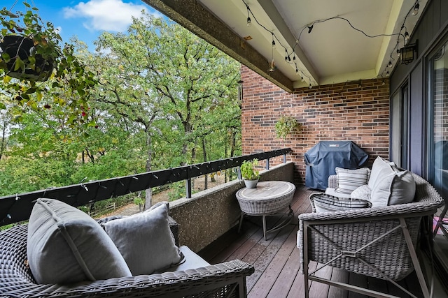 1409 Burr Oak Rd Unit 311A, Hinsdale, IL 60521 - balcony with grilling area and an outdoor living space