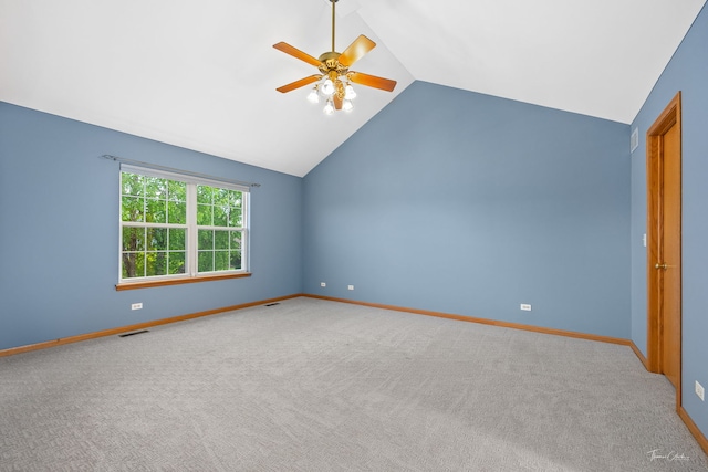 3151 Sawgrass Dr, Aurora, IL 60502 - bonus room featuring lofted ceiling, ceiling fan, carpet, and baseboards