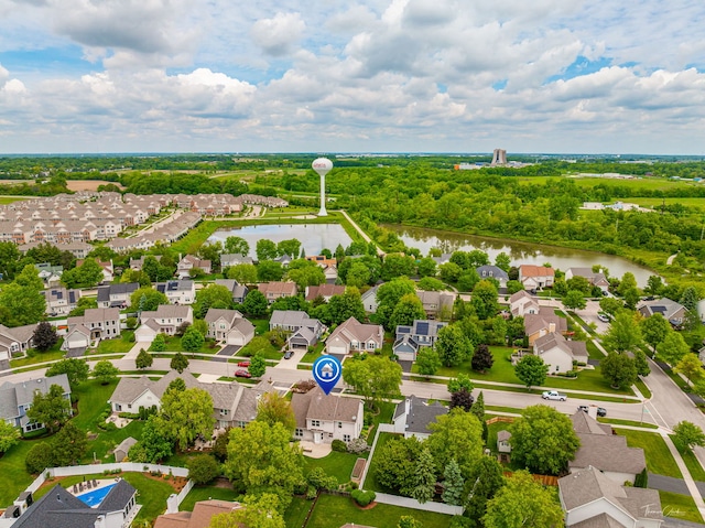 3151 Sawgrass Dr, Aurora, IL 60502 - aerial perspective of suburban area with a large body of water
