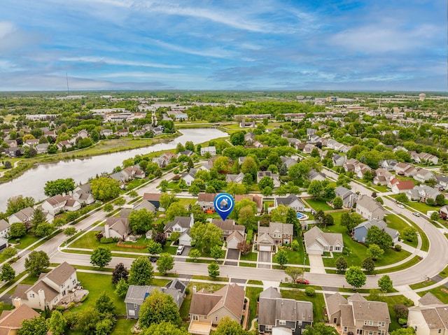 3151 Sawgrass Dr, Aurora, IL 60502 - aerial view of residential area featuring a large body of water