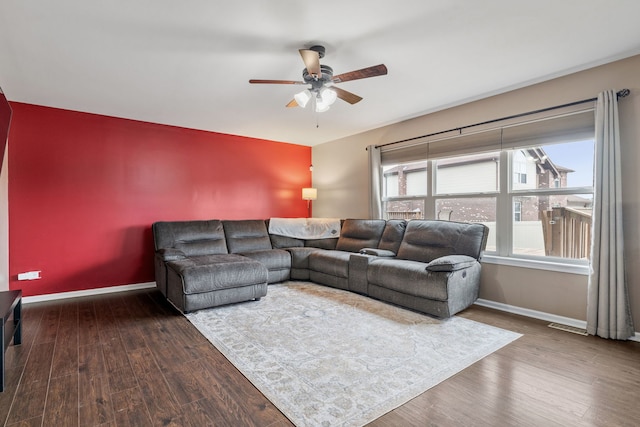 15826 Chippewa Ln, Manhattan, IL 60442 - living room with ceiling fan and wood finished floors