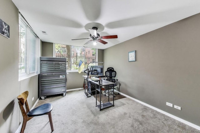 900 W Ainslie St Unit A, Chicago, IL 60640 - carpeted office with a ceiling fan and baseboards
