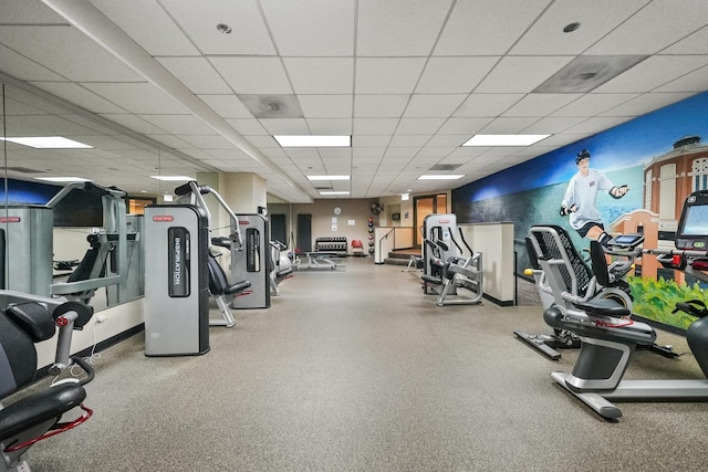 440 N Mcclurg Ct Unit 301, Chicago, IL 60611 - gym with a paneled ceiling
