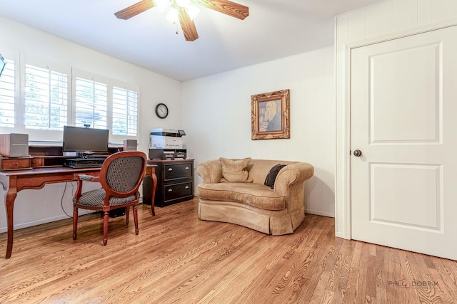 605 E Golf Rd, Libertyville, IL 60048 - office featuring a ceiling fan and light wood-style flooring